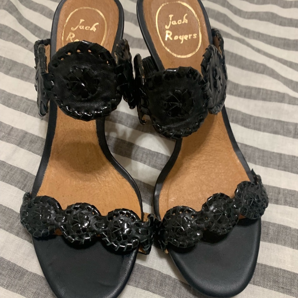 Jack Rogers Black Wedges